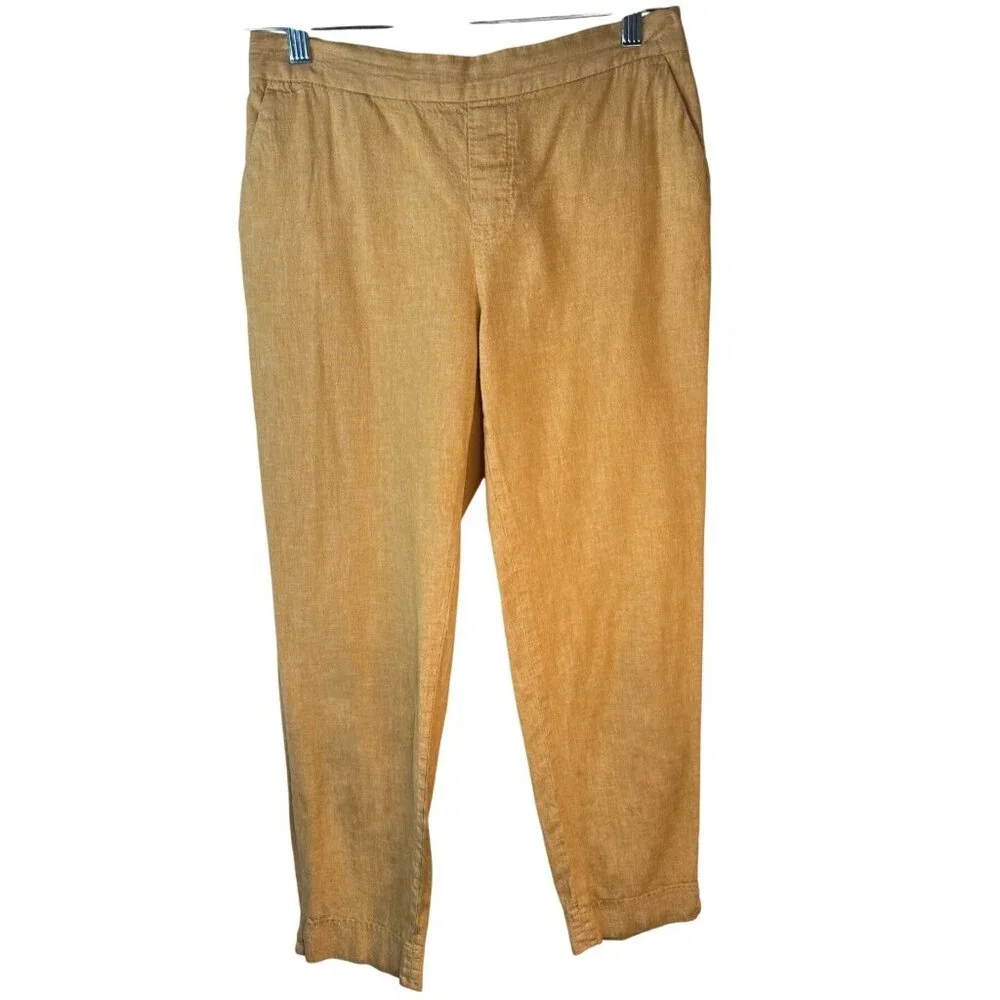 2/$30 Banana Republic Hayden Pant Womens Size 6 Yellow Linen Blend Cropped